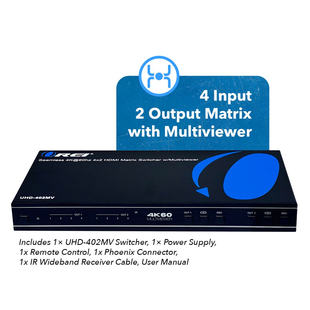 OREI 4K Quad Multi-Viewer 4x2 Seamless Switch (UHD-402MV)