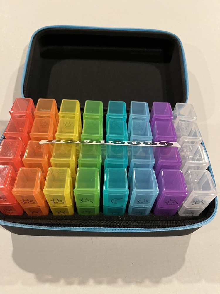Glamgen Pill Organizer Large Multi Day Pill Tracker Nice! See Pics