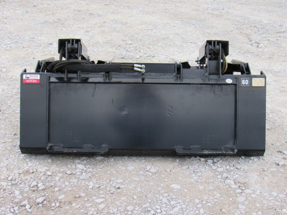 60" Solid Bottom Dual Cylinder Bucket Grapple Skid Steer Quick Attach Attachment