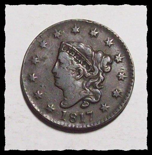 1817 Coronet  Head Large CENT Nice Color   Sharp VF+ #22D10