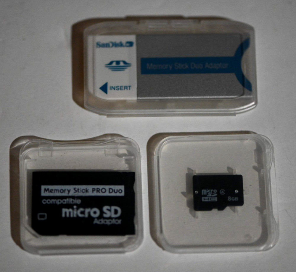 Lexar Memory Stick Duo Adapter + Micro SD Adapter + 8 Gb Micro SDHC Class 4