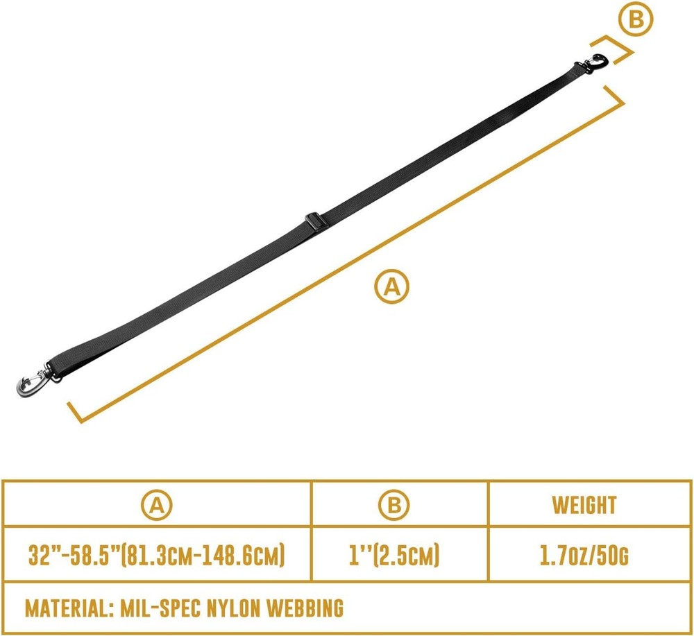 OneTigris Shoulder Straps Replacement Adjustable Strap for Briefcase Black