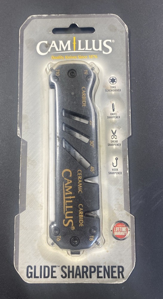 Camillus Glide Sharpener Hook Shear Knife Ceramic Carbide Angles - 19224