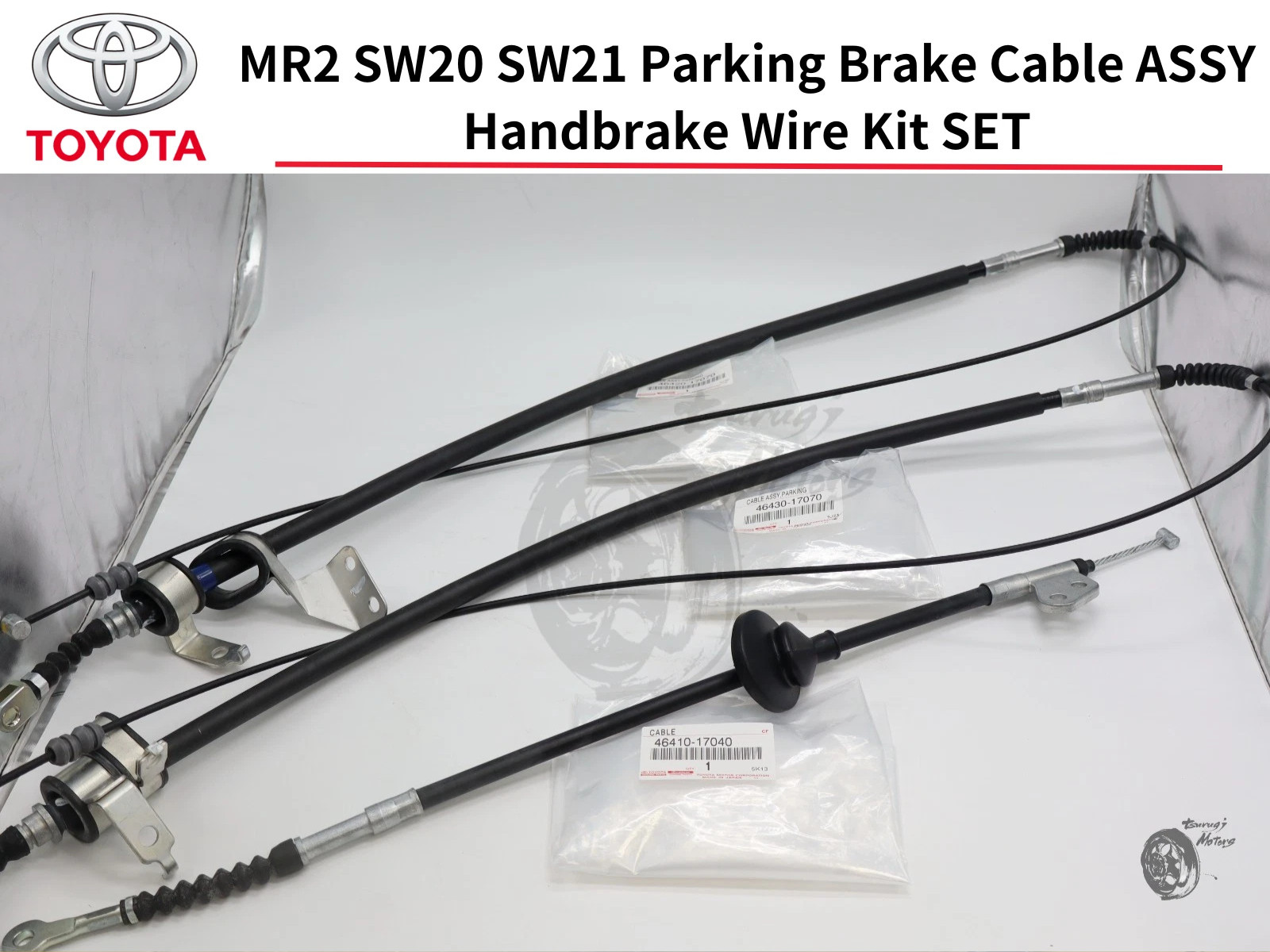 TOYOTA Genuine 1991/12- MR2 SW20 SW21 Parking Brake & Handbrake Cable 3 Set New