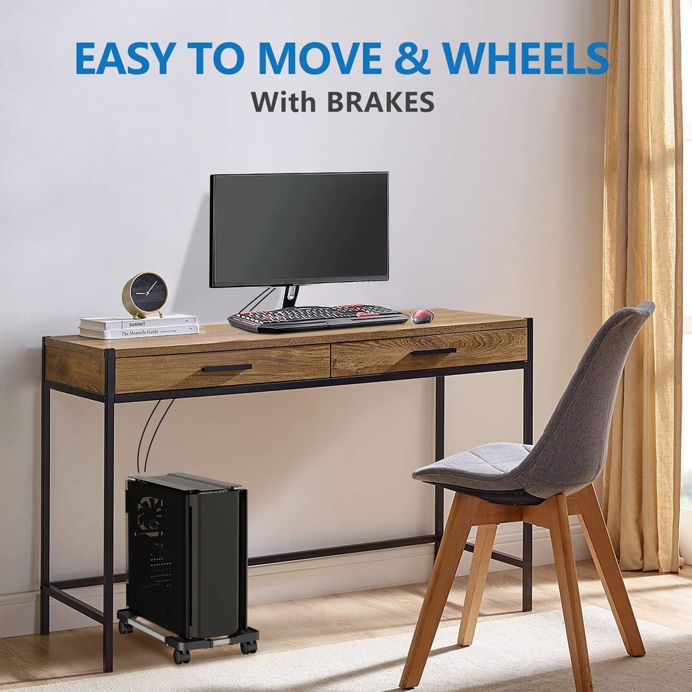 LABOBOLE Computer Tower Stand - Adjustable PC for Most Desktop Towers, Black