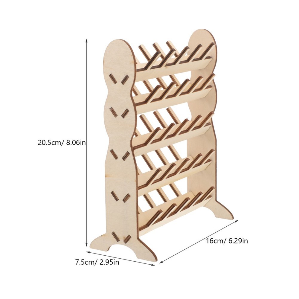 Wooden Spool Rack Organizer for Sewing Thread Craft Projects Easy to Use