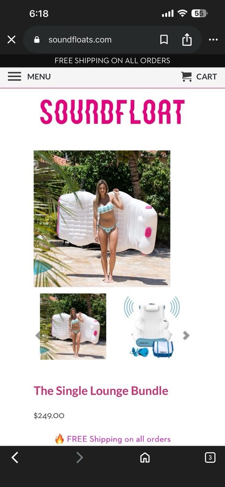 SoundFloat Single Lounge Bluetooth Inflatable Pool Float – NEW (Damage Box)