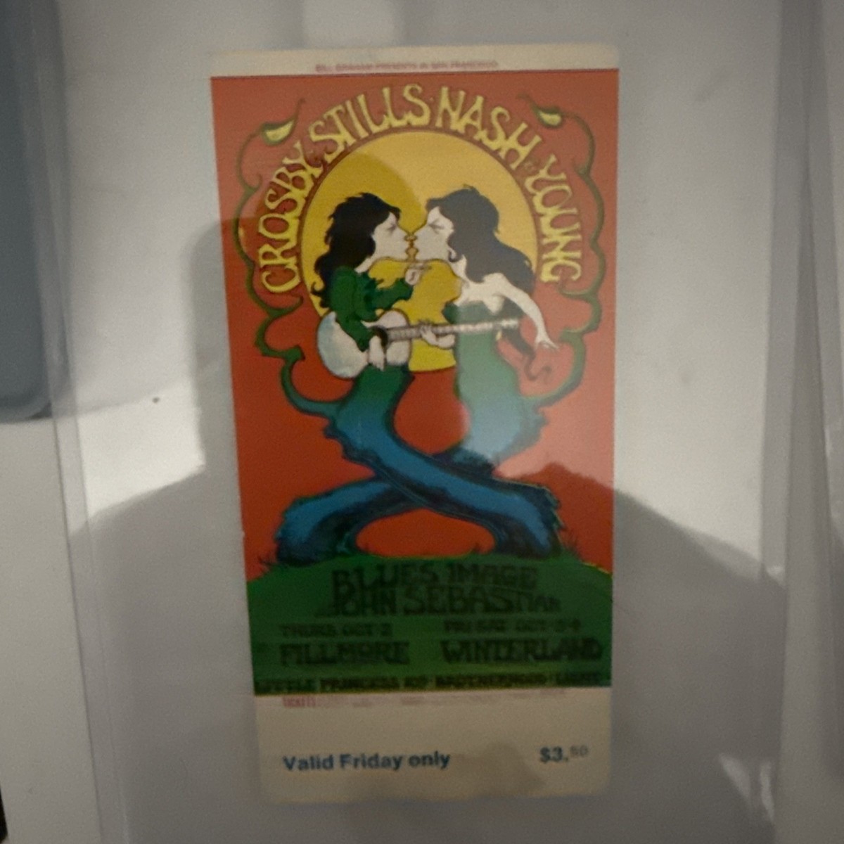 Crosby Stills Nash Young Vintage 1969 Fillmore West Ticket Stubs Lot Of 5