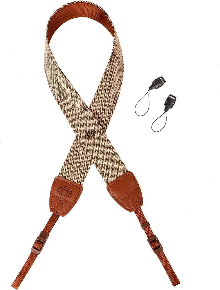 WANBY Camera Strap Brown Canvas Neck Shoulder with Quick Release...