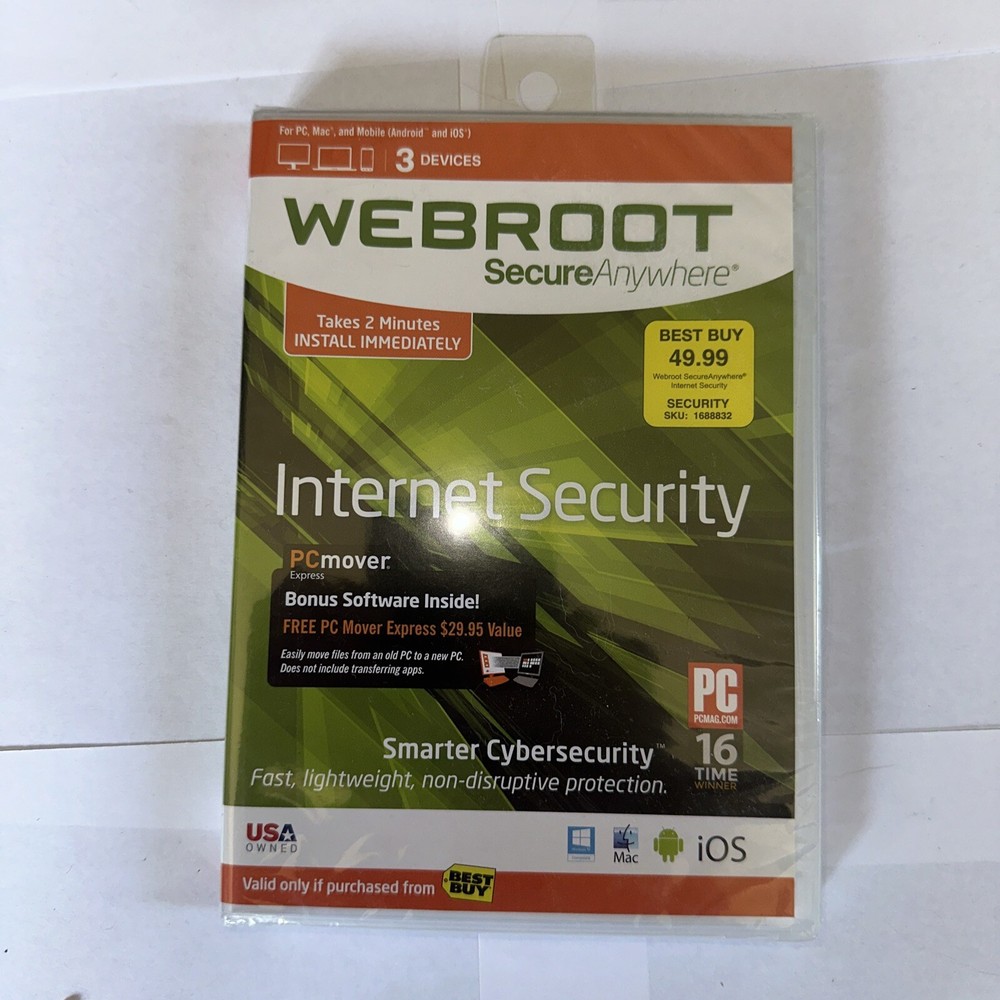 Webroot SecureAnywhere Internet Security - Full Version - 1 Year Subscription