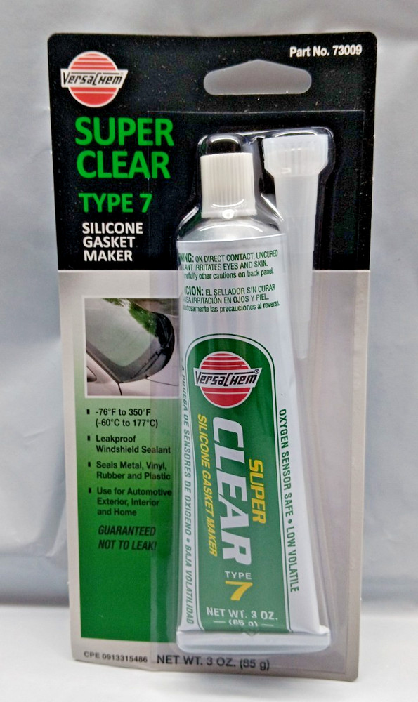 VersaChem Super Clear Silicone Gasket Maker Type 7 Clear 3oz