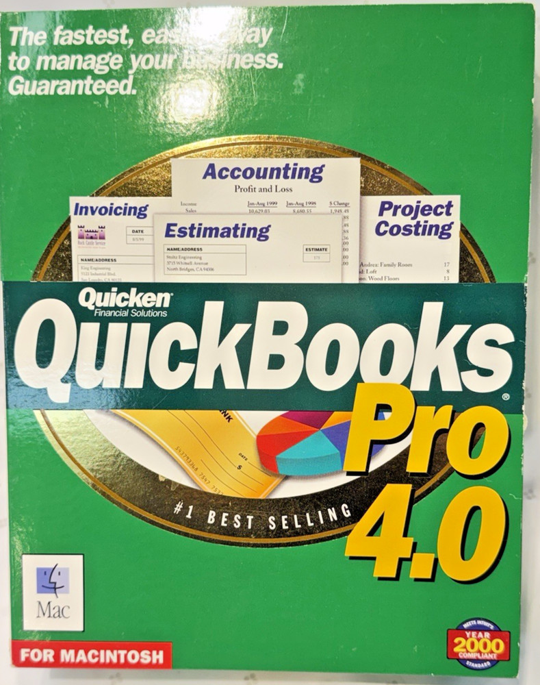 Quicken QuickBooks Pro Version 4.0 CD version for MacOS 7.x, 8.x