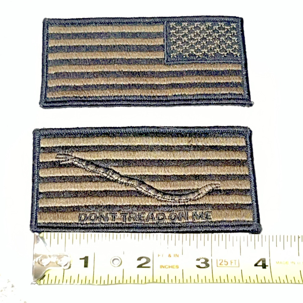 Us Navy Reverse US Flag & Don't Tread On Me Patch Set