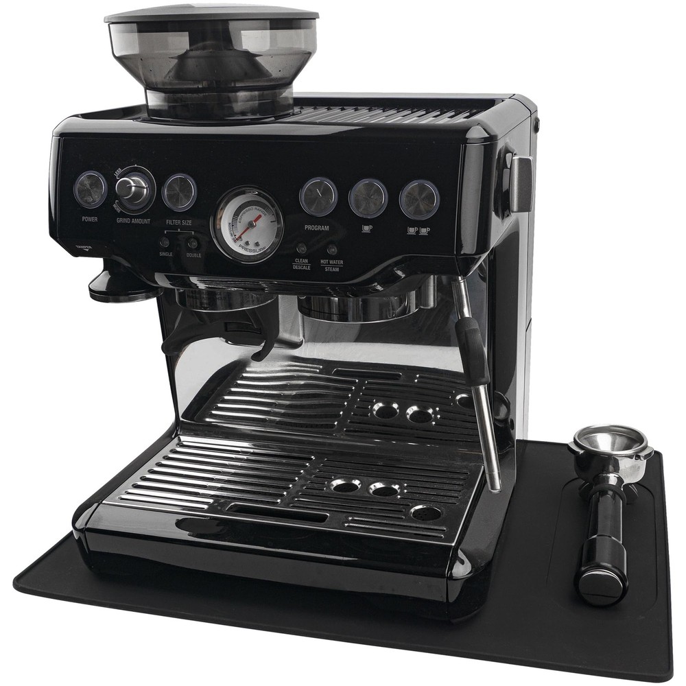 Silicone Mat Under Coffee Machine With Lip Automatic Machines Accessory, Blac...