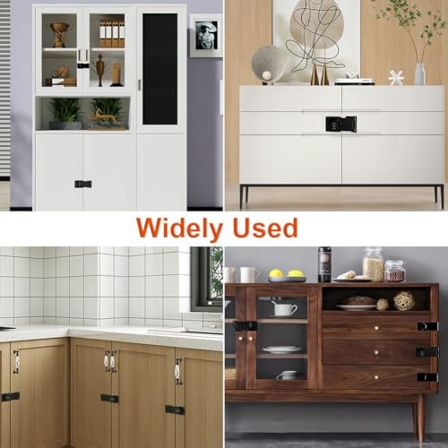 Closet Locks for Double Doors - Keyless Cabinet Lock with Code - 3 Black 1 Pack