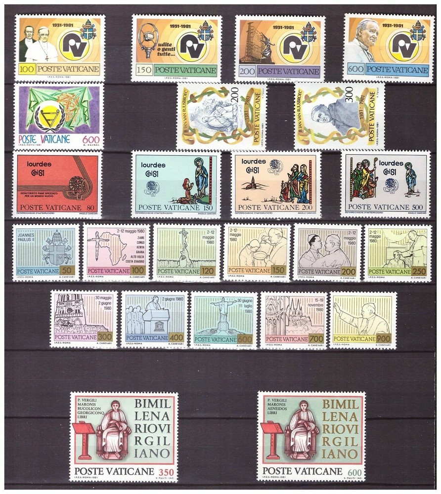 s15545) VATICANO MNH** 1981 Complete Year set 24v