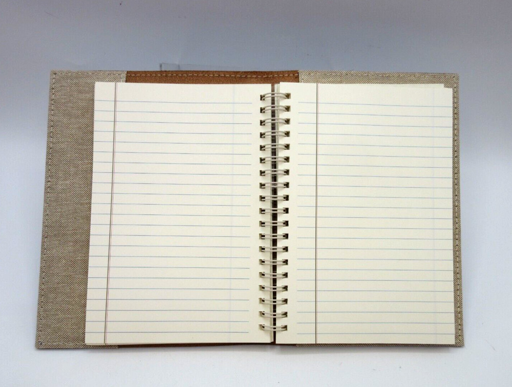 Metropolis Refillable Notebook 7" Leather Cover Spiral Insert Graphic Image Rust