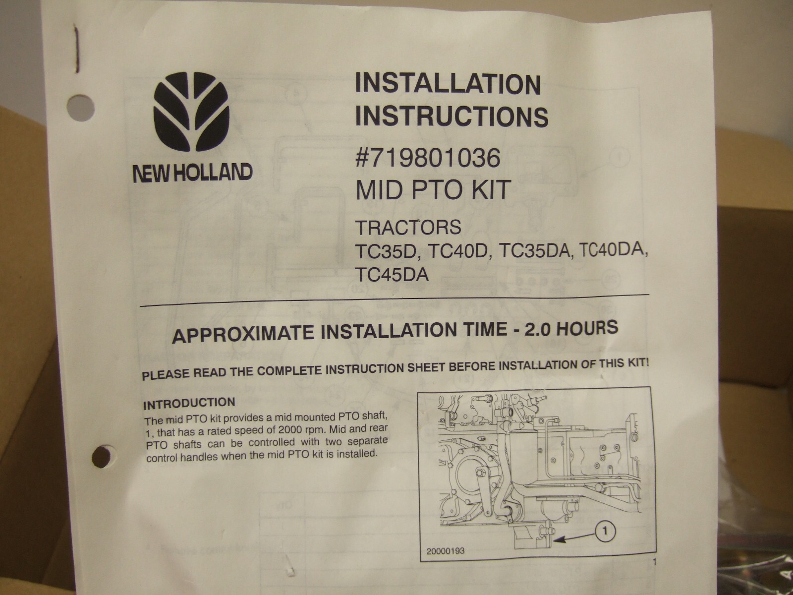 mid mount pto kit ford shibaura hydro tractors TC35D TC35DA TC40D TC40DA TC45DA