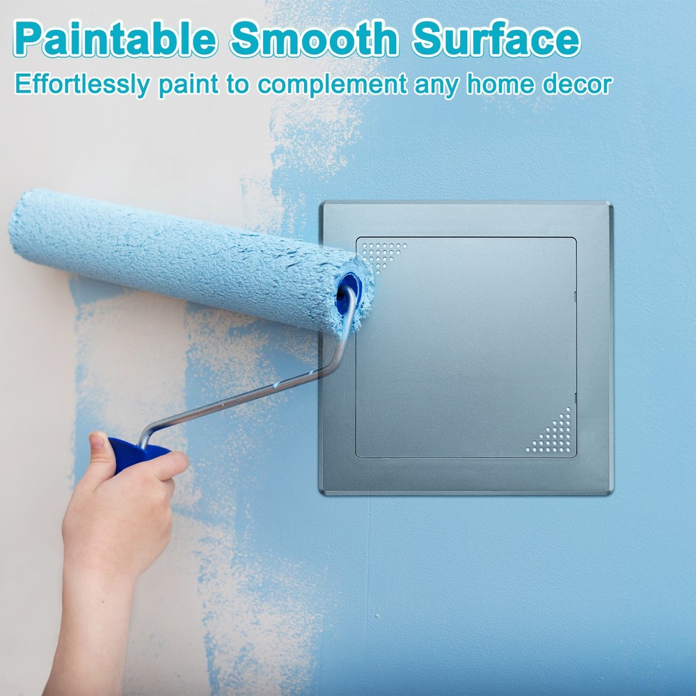 1-Pack Access Panel for Drywall, 6x6" Plastic Removable [Grey, Vented Square]