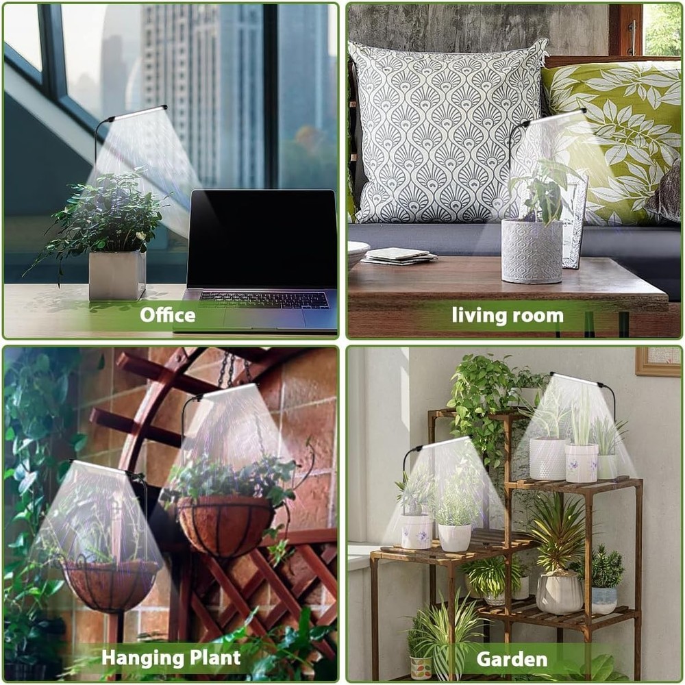 Versatile 6000K Plant Grow Light 2 Pack With Timer & Adjustable Height Options