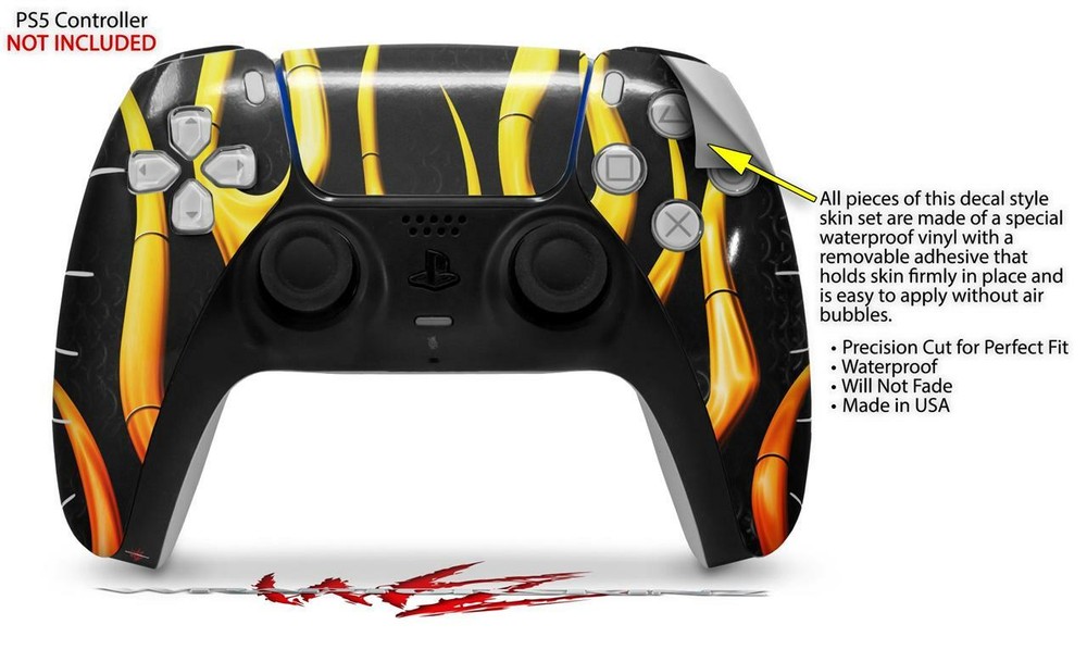 Skin Sony PS5 Controller Metal Flames