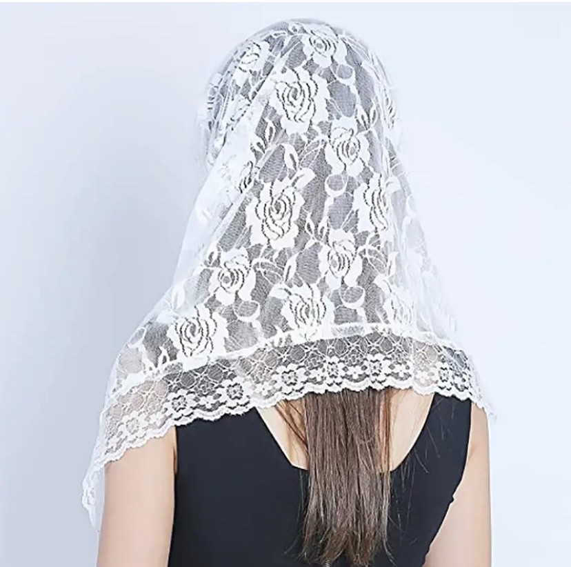 Lace Mantilla Catholic Veil Church Veil Chapel Veil Head Covering Latin Mass
