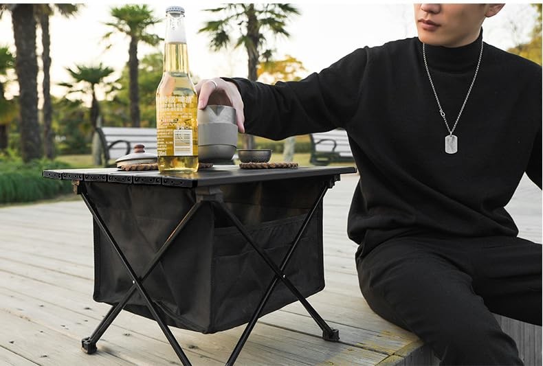Folding Camping Table with Storage Bag, Small Beach Side Table, Portable Coll...