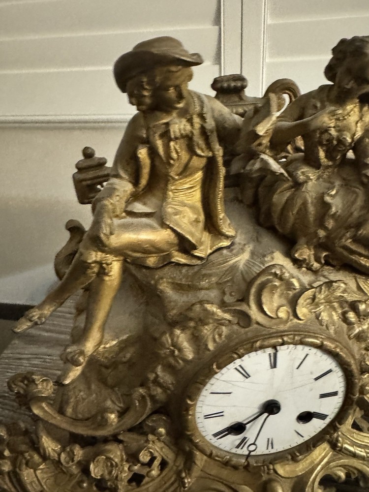 Antique French Clock Gilt Bronze