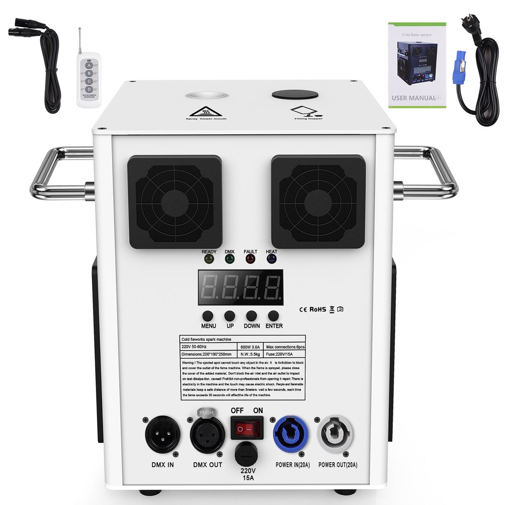 2X700W Sparkler Firework Cold Spark Machine Flame Sparker Machine Wedding+Case