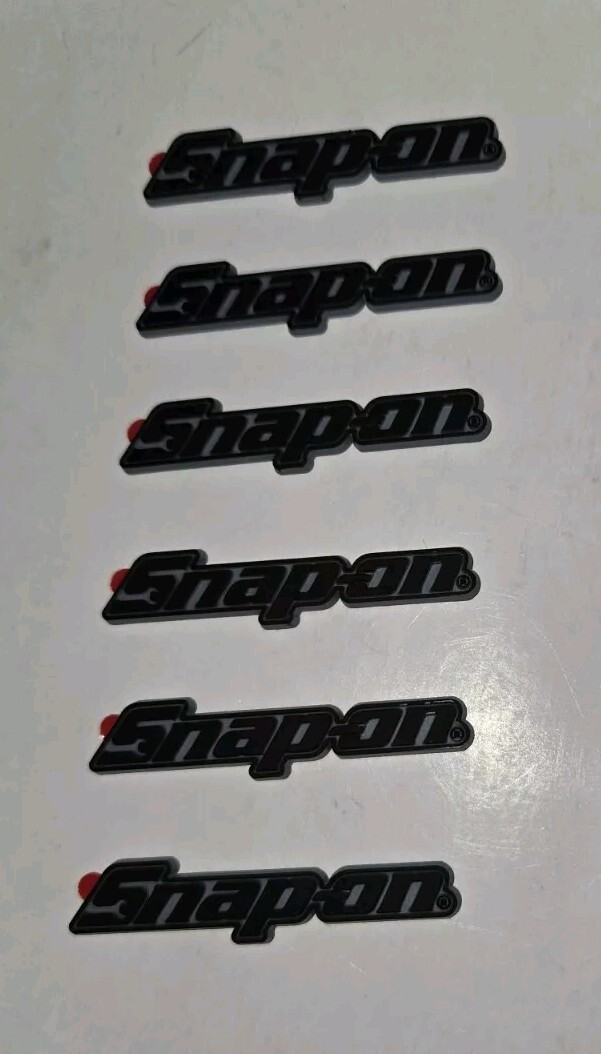 6PK SNAP ON TOOL BOX LOGO EMBLEM MATTE BLACK Plastic Badge Decal 2" NEW MICRO !!