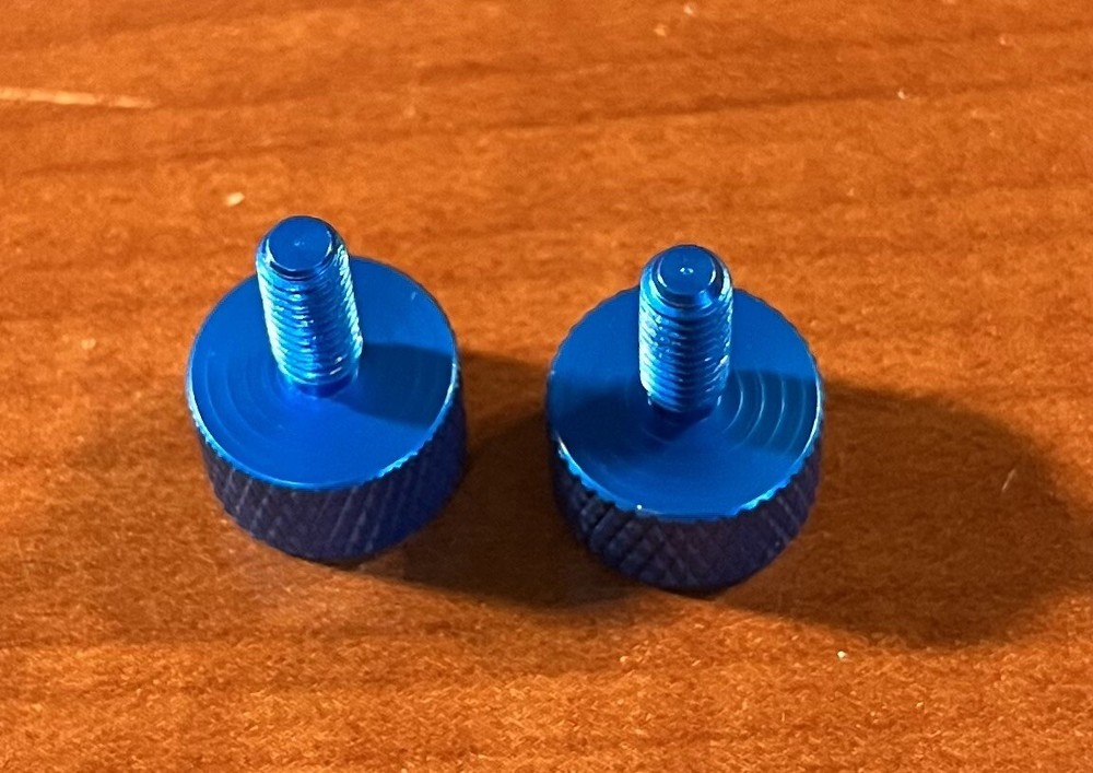 M5 (5 MM) CB Radio Mounting Bracket Knobs - Blue - Qty 2 (pair) - Aluminum