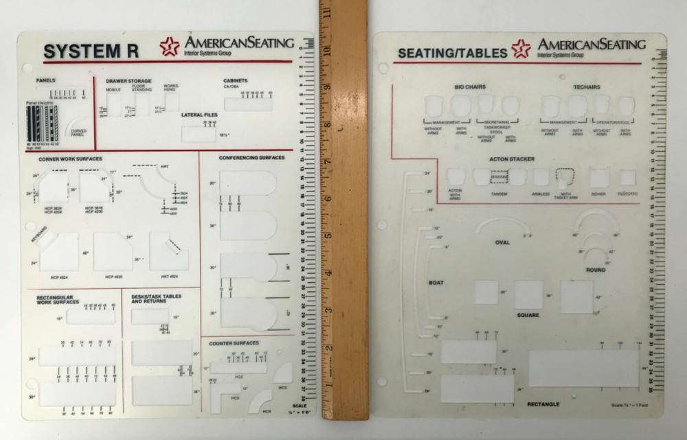 American Seating Interior Systems Group Architectural Drafting Templates Set