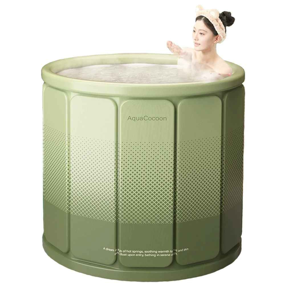 Foldable Portable Bathtub Water Tub Folding Adult Spa Bath Bucket 70x65cm