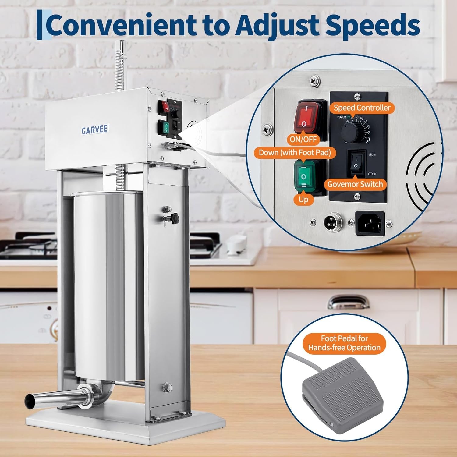 Commercial Electric 25L Sausage Stuffer 304Stainless Steel Sausage Maker Kitchen