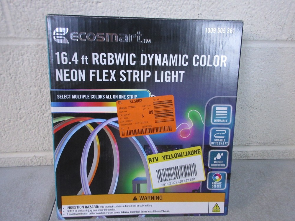 EcoSmart 16.4 ft. RGBWIC Dynamic Color Changing Dimmable Linkable String Light