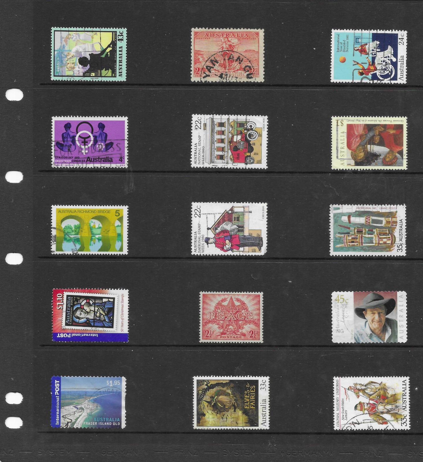 Australia 15 sheets used stamps (sheets not included)