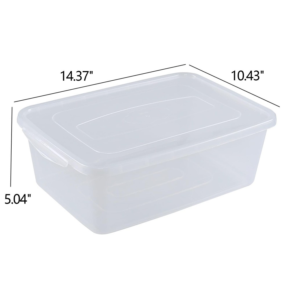 Readsky 14 quart Plastic Storage Bins with Lids, Clear Latching Box, 4 Pack