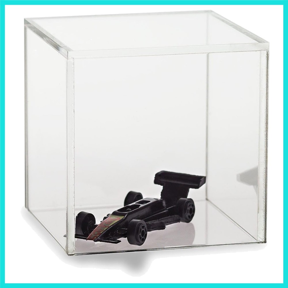 Clear Acrylic Display Case, Available with Additional Base 6 Inch Cube, No Base