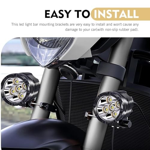 2 PCS Motorcycle Spotlight Mount Brackets, Alloy Front Fork Lamp Bracket for
