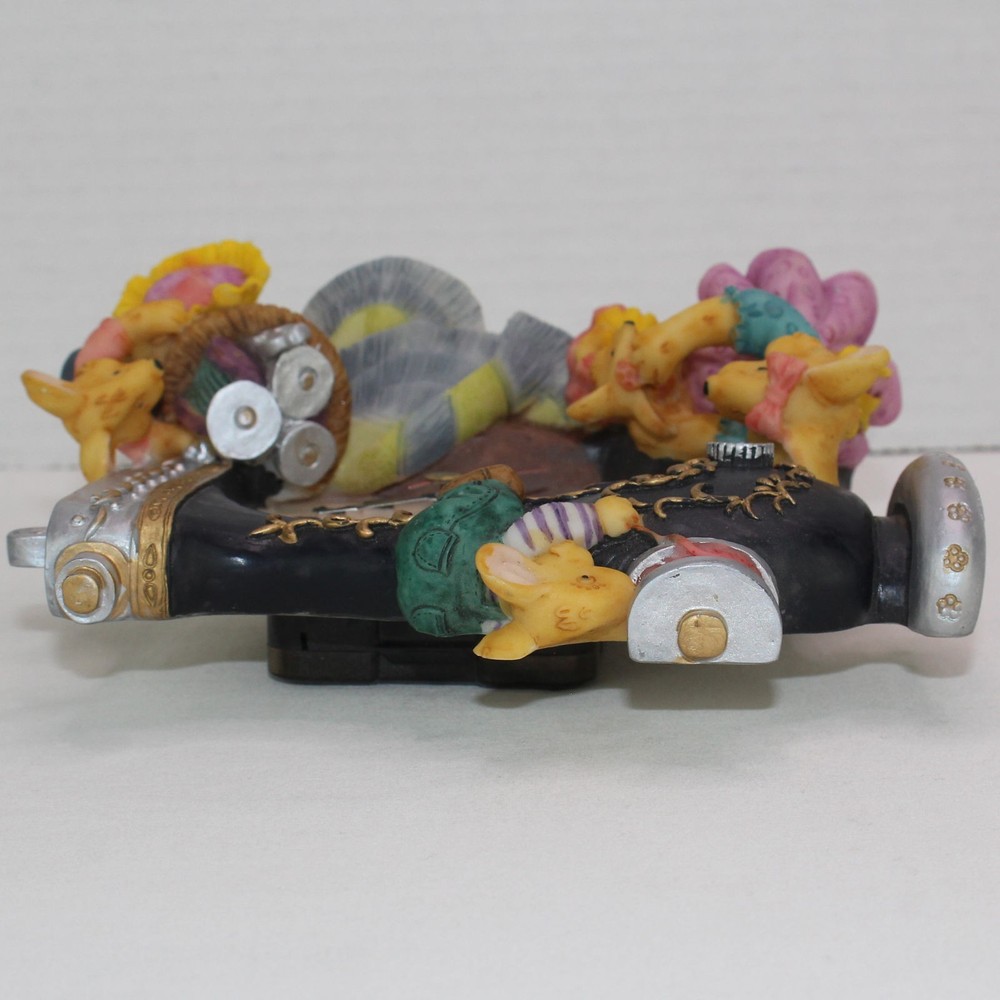 Sewing Machine Clock with Mice Ceramic Free Standing