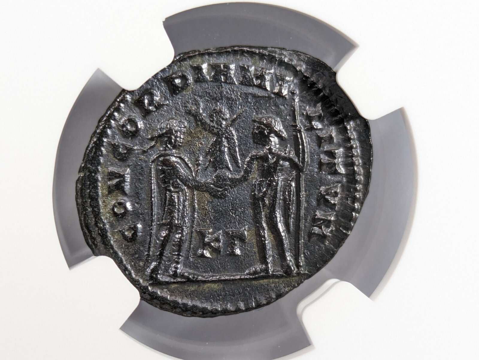 Diocletian Roman Empire AD 284-305 NGC AU Post Ref Radiate Aurelianianus Soldier