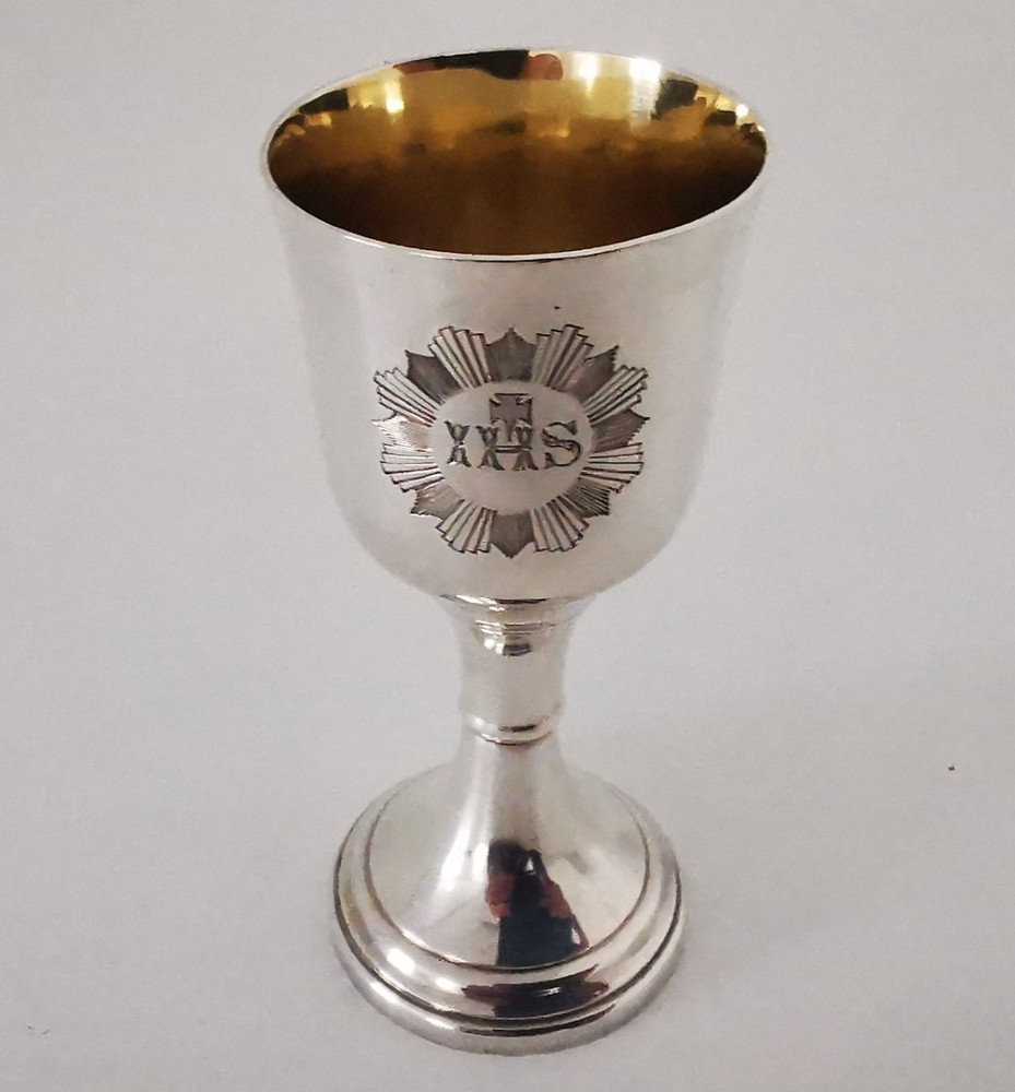 Solid Silver Travelling Communion Chalice - Sheffield 1882.