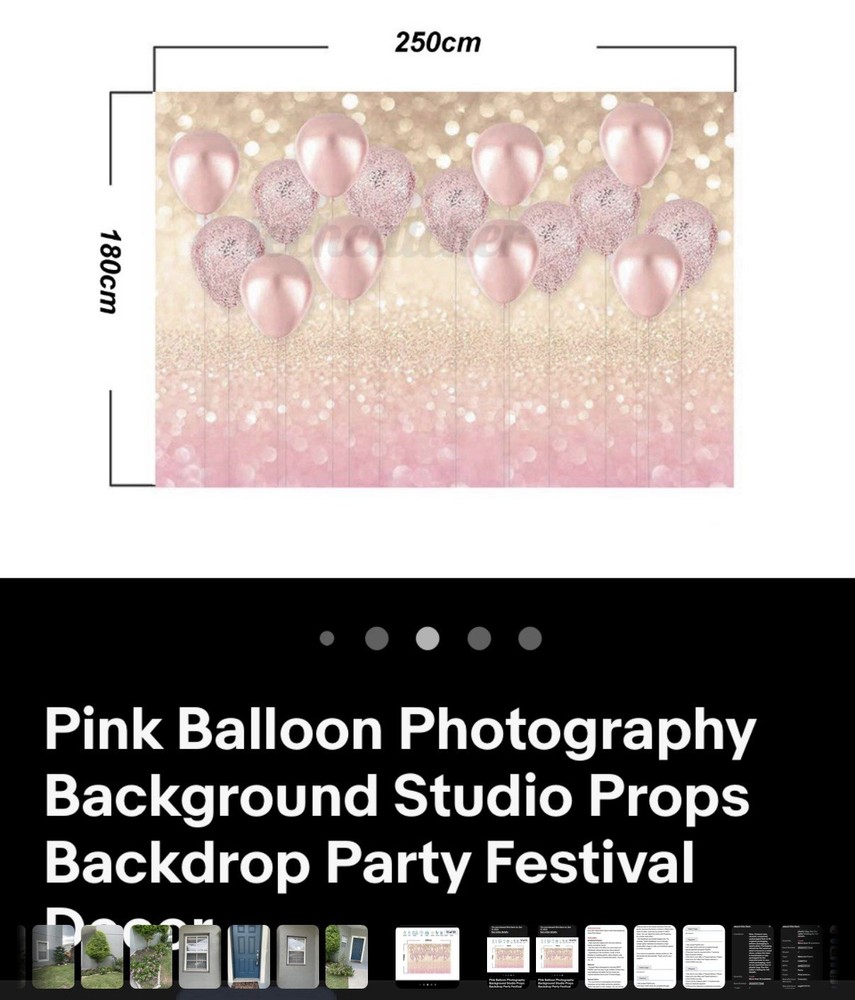 Pink Balloon Photography Backdrop