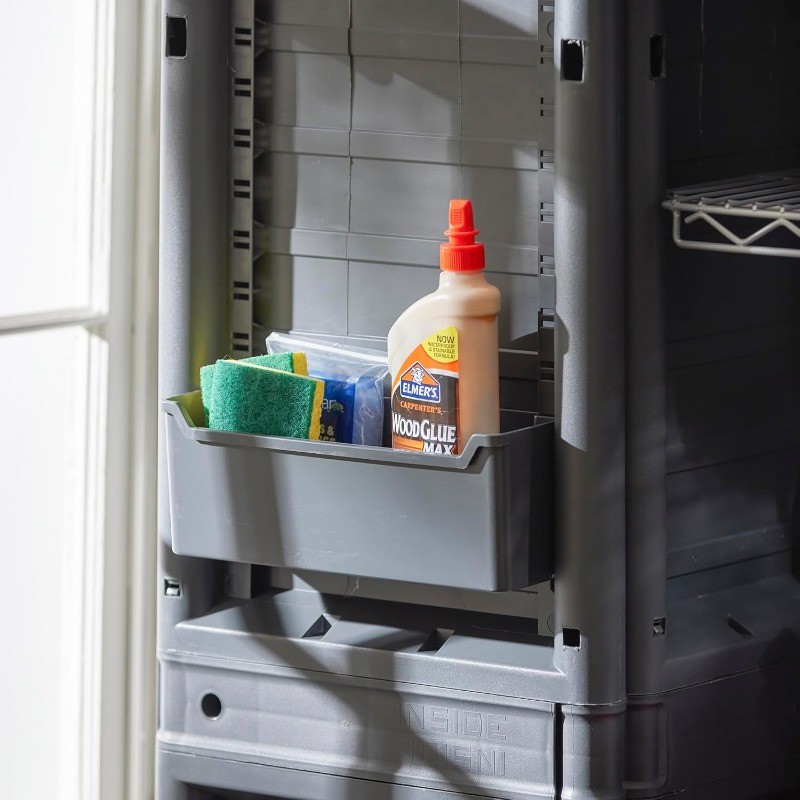 3-Shelf Base Cabinet Lockable Utility Storage with Adjustable Shelves for Garage