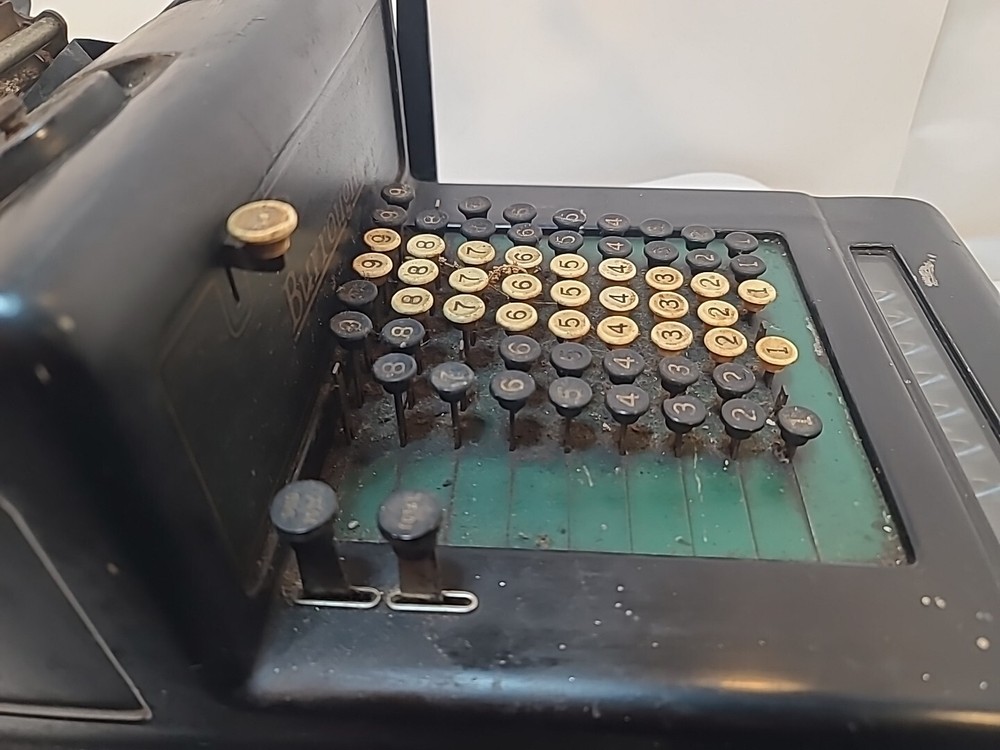 Vintage BURROUGHS ADDING MACHINE CALCULATOR HAND CRANK. No key - Untested - Rare