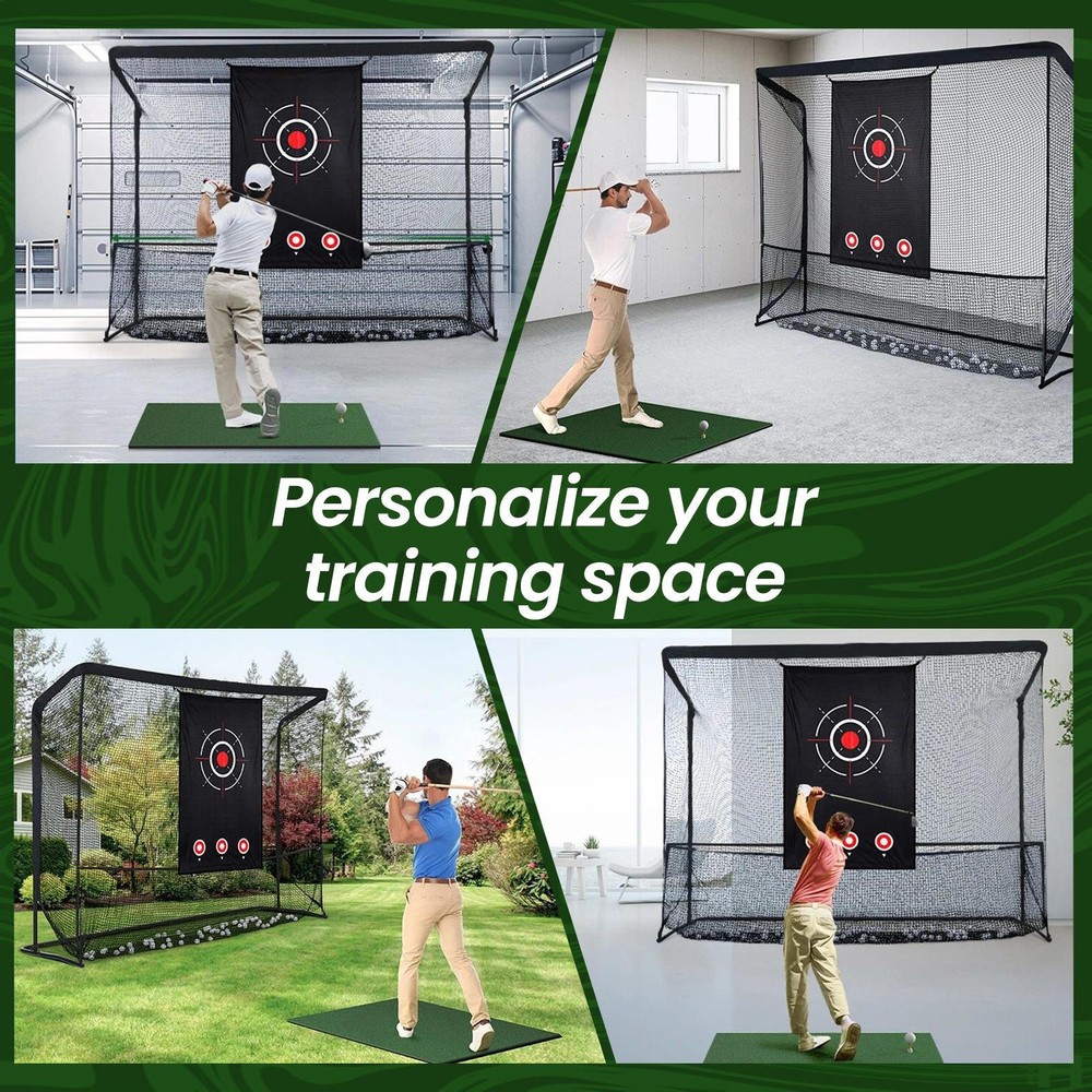 10x7ft Golf Practice Net w/ Target Cloth Driving Golf Hitting Training Net
