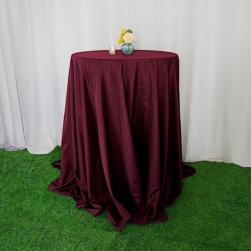 BURGUNDY 120 Inch ROUND TABLECLOTH Wedding Decorations Party Table Cover