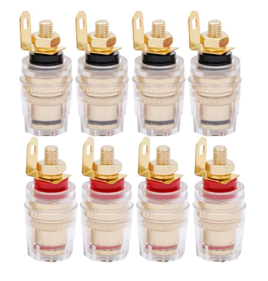 2/4/8PCS Binding Post 4mm Banana Plug Amplifier Brass Socket Speaker Terminal
