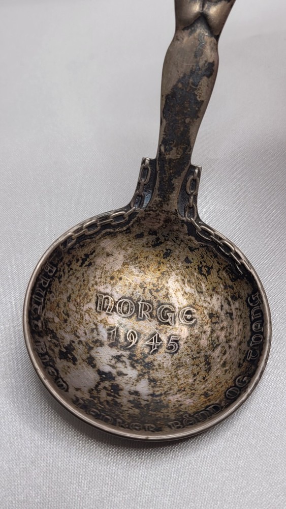 Vintage 1945 "NORGE" Norway .830 Silver Spoon