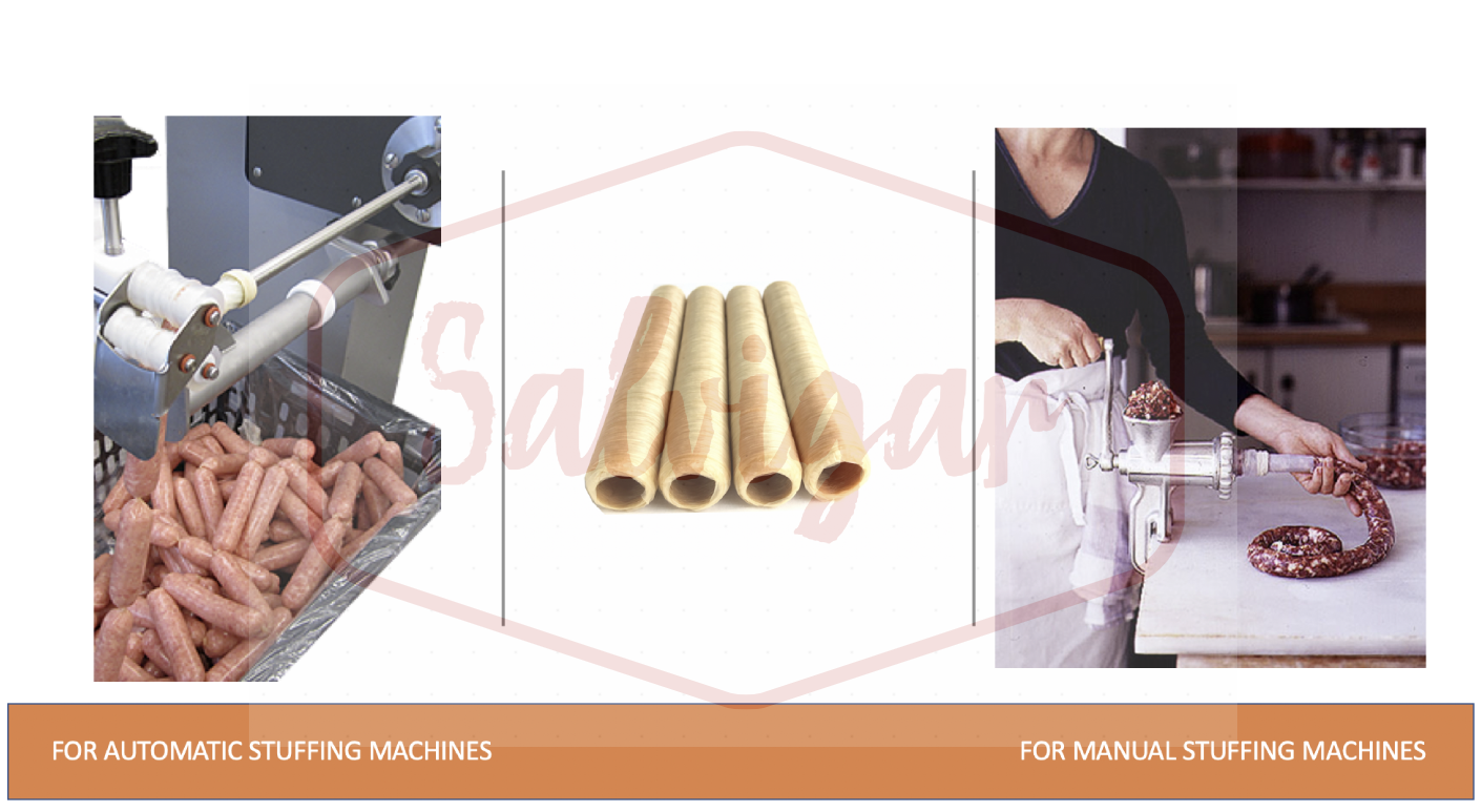 Collagen Casings Dry 32mm / 50ft Lenght for stuffing 99 Lb 450 sausages 5 sticks